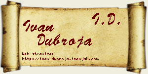 Ivan Dubroja vizit kartica